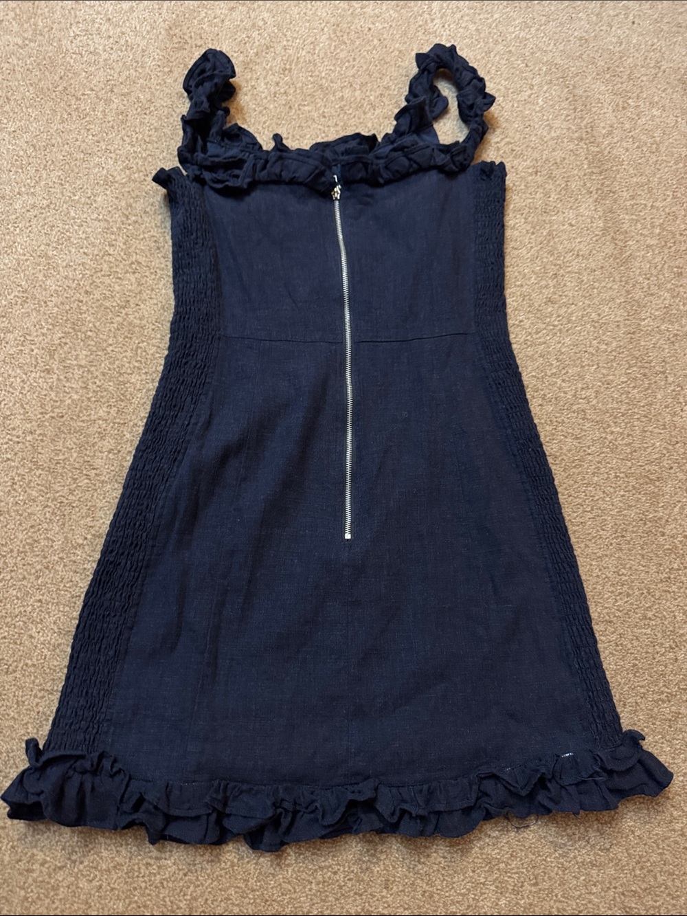 Lulus Navy Ruffle mini dress - Picture 3 of 3